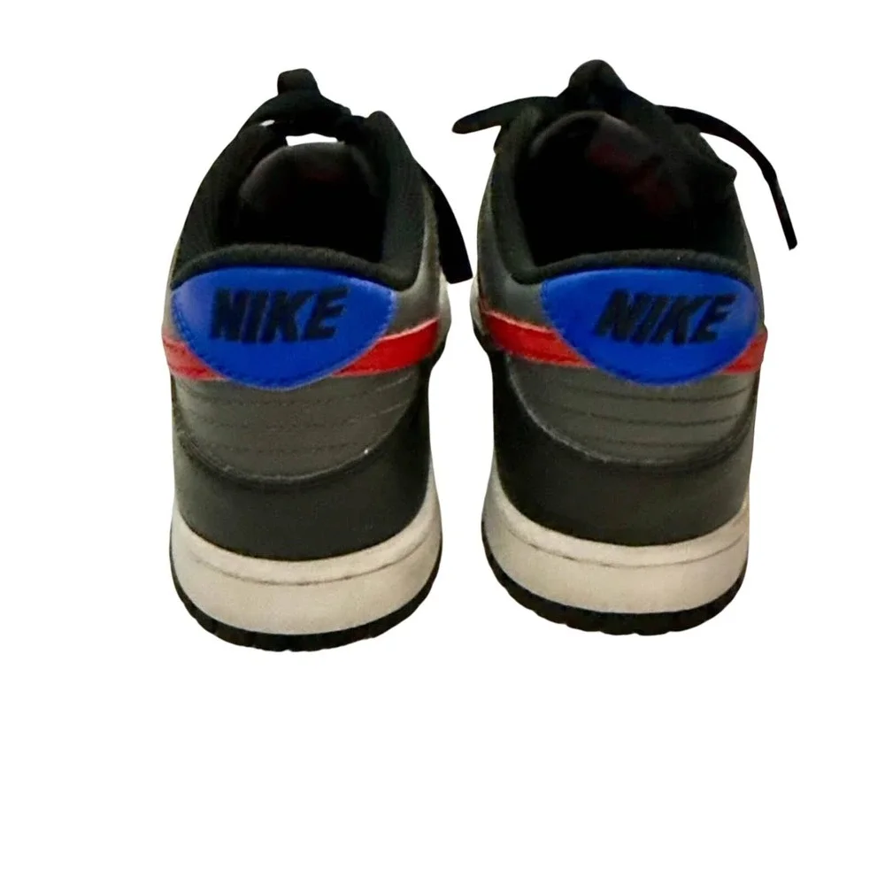 Nike Dunk Low Kids Black Red Blue Swoosh Casual Sneakers‎ Shoes Size 6
